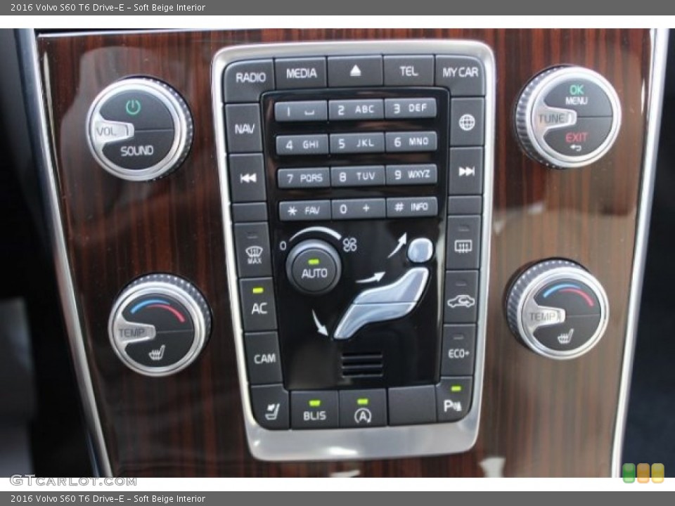Soft Beige Interior Controls for the 2016 Volvo S60 T6 Drive-E #106496839
