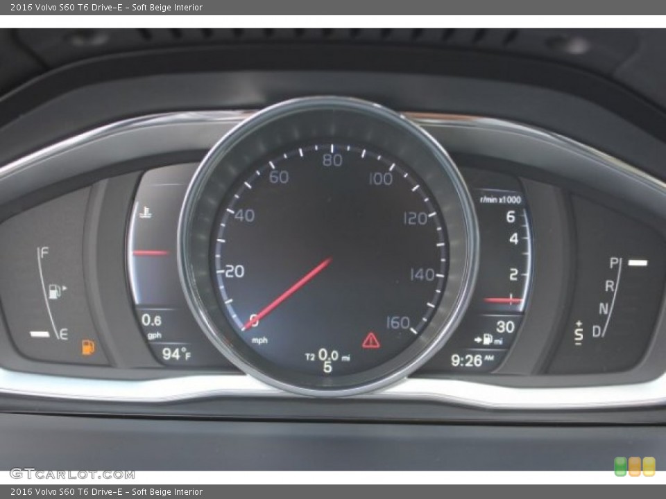Soft Beige Interior Gauges for the 2016 Volvo S60 T6 Drive-E #106497172