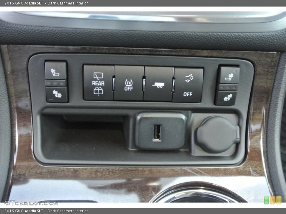 Dark Cashmere Interior Controls for the 2016 GMC Acadia SLT #106497853