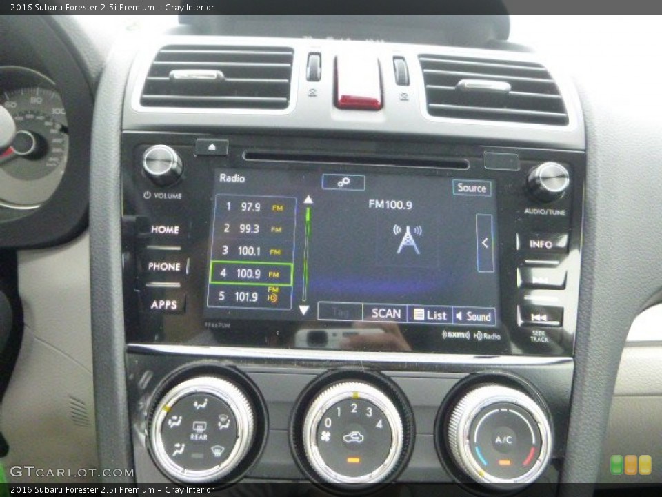 Gray Interior Controls for the 2016 Subaru Forester 2.5i Premium #106504195