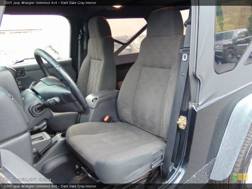 Dark Slate Gray Interior Front Seat for the 2005 Jeep Wrangler Unlimited 4x4 #106517608