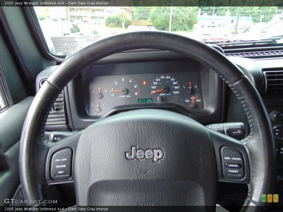 Dark Slate Gray Interior Steering Wheel for the 2005 Jeep Wrangler Unlimited 4x4 #106517989