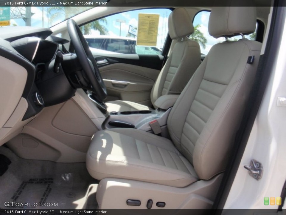 Medium Light Stone Interior Front Seat for the 2015 Ford C-Max Hybrid SEL #106518157