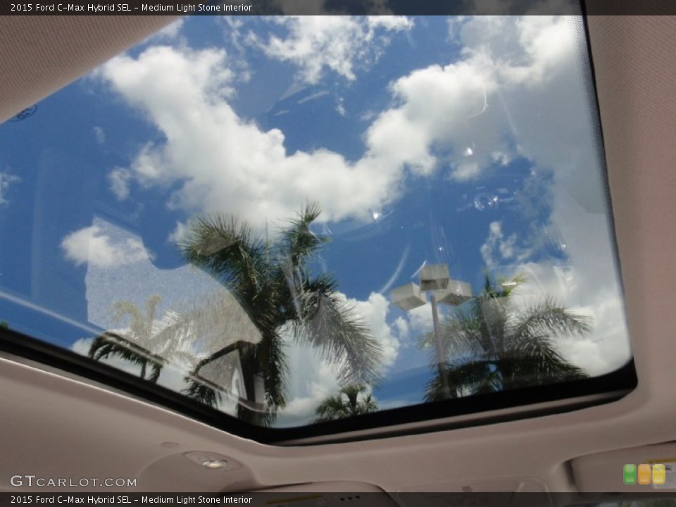 Medium Light Stone Interior Sunroof for the 2015 Ford C-Max Hybrid SEL #106518358
