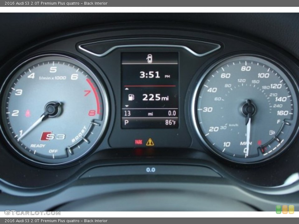 Black Interior Gauges for the 2016 Audi S3 2.0T Premium Plus quattro #106529737