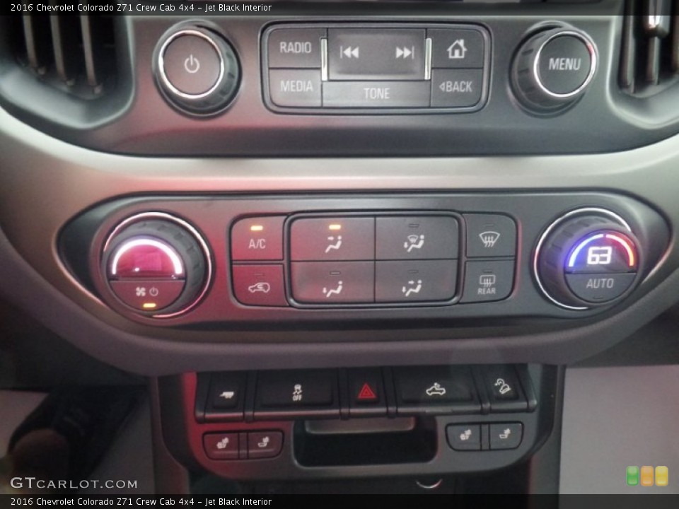 Jet Black Interior Controls for the 2016 Chevrolet Colorado Z71 Crew Cab 4x4 #106536349