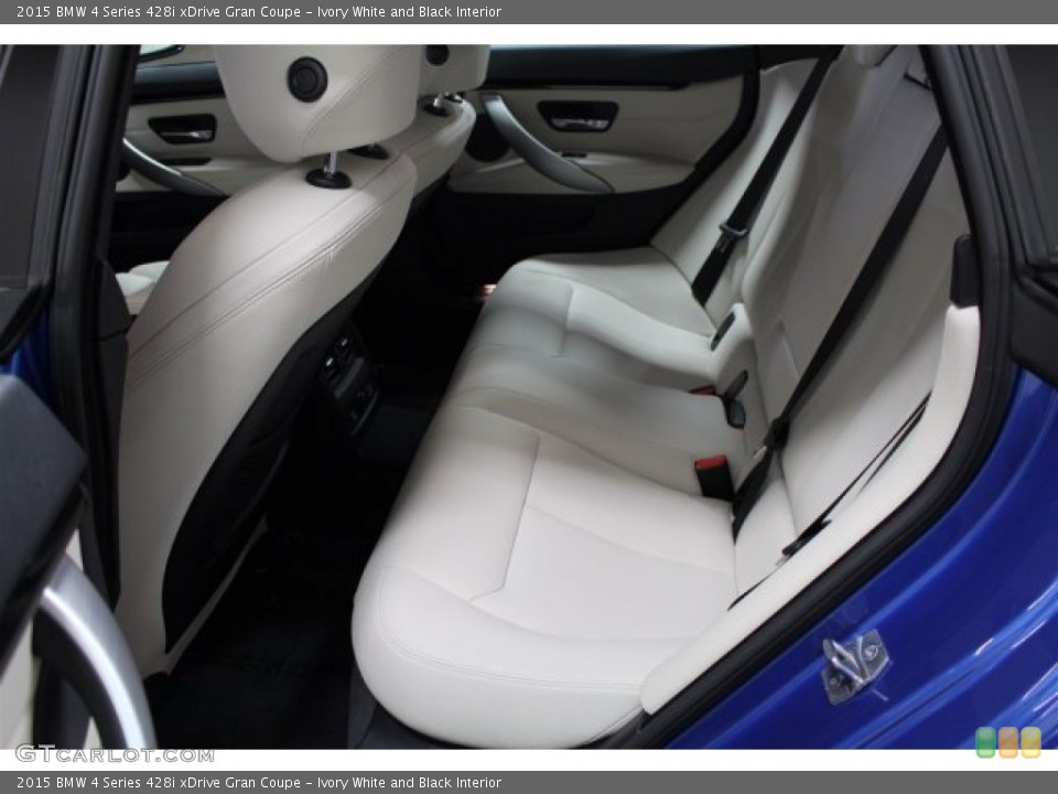 Ivory White and Black Interior Rear Seat for the 2015 BMW 4 Series 428i xDrive Gran Coupe #106536832