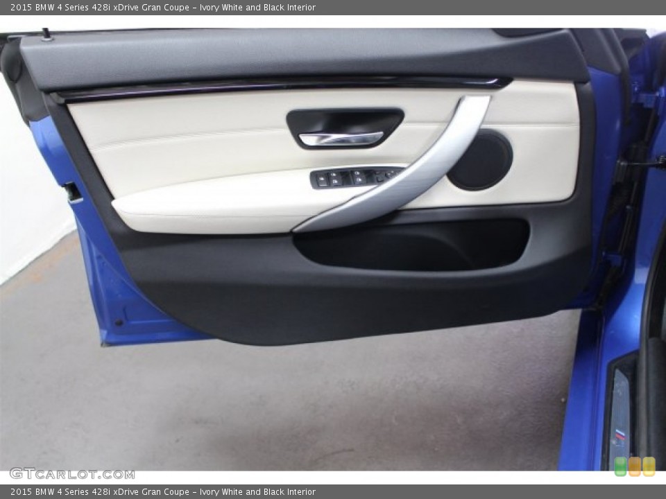 Ivory White and Black Interior Door Panel for the 2015 BMW 4 Series 428i xDrive Gran Coupe #106536859