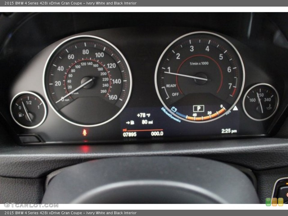 Ivory White and Black Interior Gauges for the 2015 BMW 4 Series 428i xDrive Gran Coupe #106536911