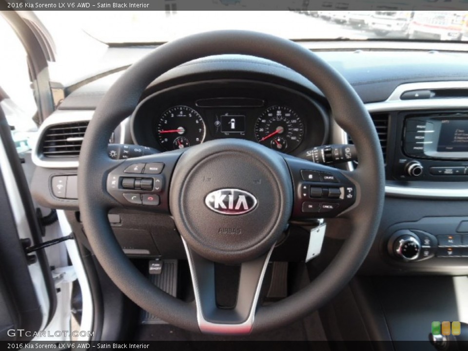 Satin Black Interior Steering Wheel for the 2016 Kia Sorento LX V6 AWD #106539889