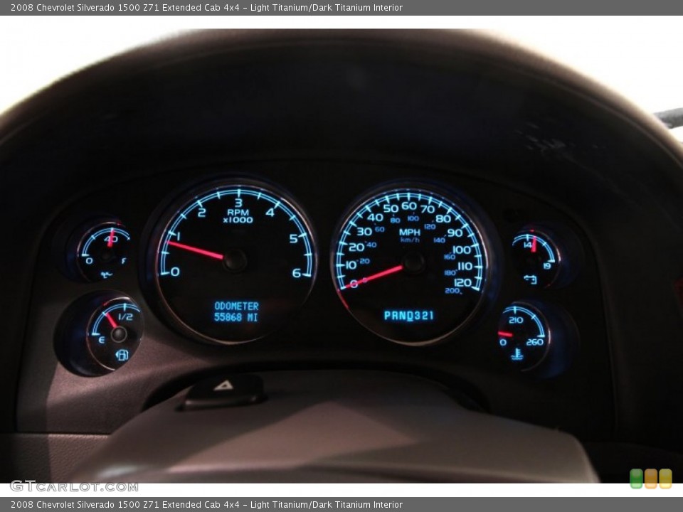 Light Titanium/Dark Titanium Interior Gauges for the 2008 Chevrolet Silverado 1500 Z71 Extended Cab 4x4 #106540972