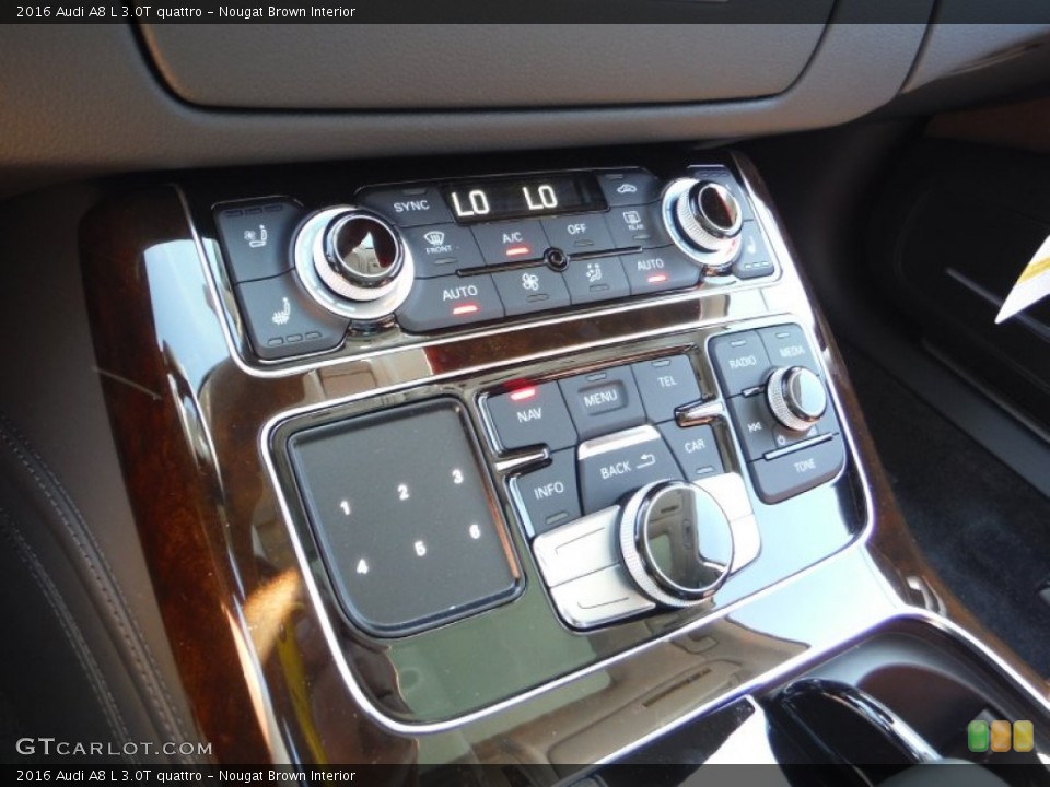 Nougat Brown Interior Controls for the 2016 Audi A8 L 3.0T quattro #106541946