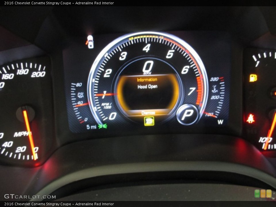 Adrenaline Red Interior Gauges for the 2016 Chevrolet Corvette Stingray Coupe #106542107