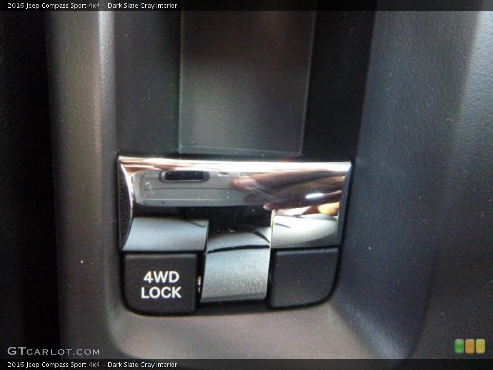 Dark Slate Gray Interior Controls for the 2016 Jeep Compass Sport 4x4 #106562612