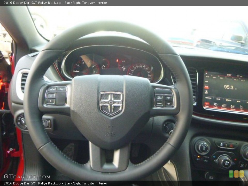 Black/Light Tungsten Interior Steering Wheel for the 2016 Dodge Dart SXT Rallye Blacktop #106564747