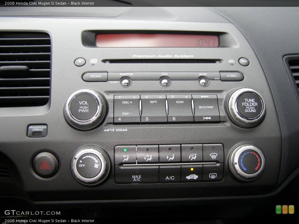 Black Interior Controls for the 2008 Honda Civic Mugen Si Sedan #10656583