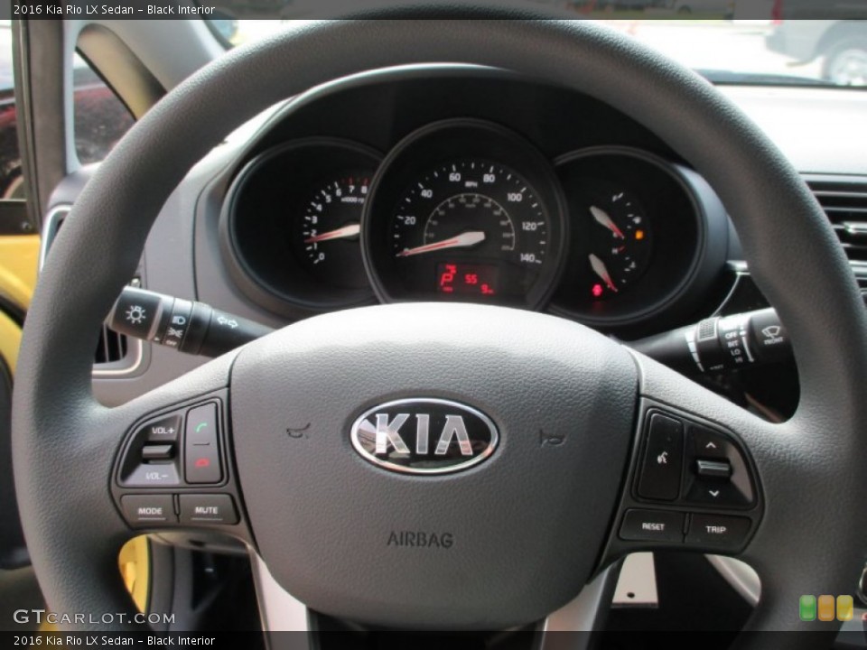 Black Interior Steering Wheel for the 2016 Kia Rio LX Sedan #106573385