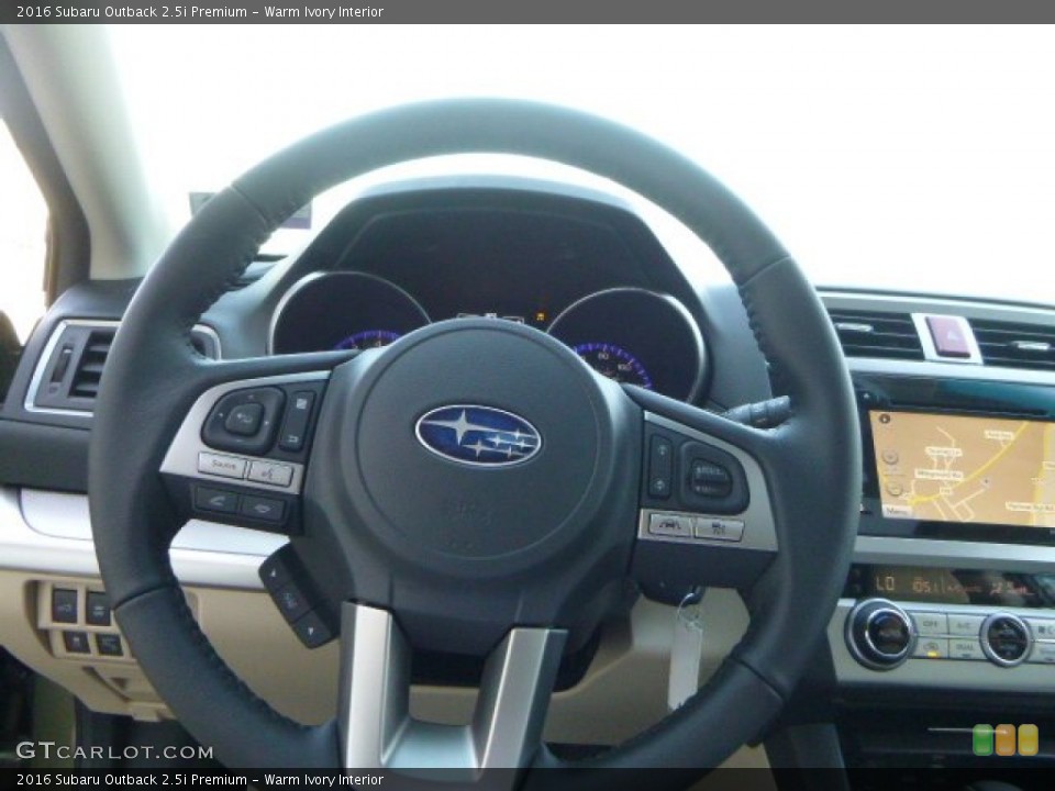 Warm Ivory Interior Steering Wheel for the 2016 Subaru Outback 2.5i Premium #106578620