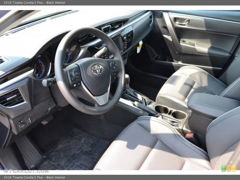 Black Interior Front Seat for the 2016 Toyota Corolla S Plus #106595576