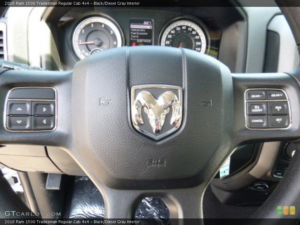 Black/Diesel Gray Interior Steering Wheel for the 2016 Ram 1500 Tradesman Regular Cab 4x4 #106614392