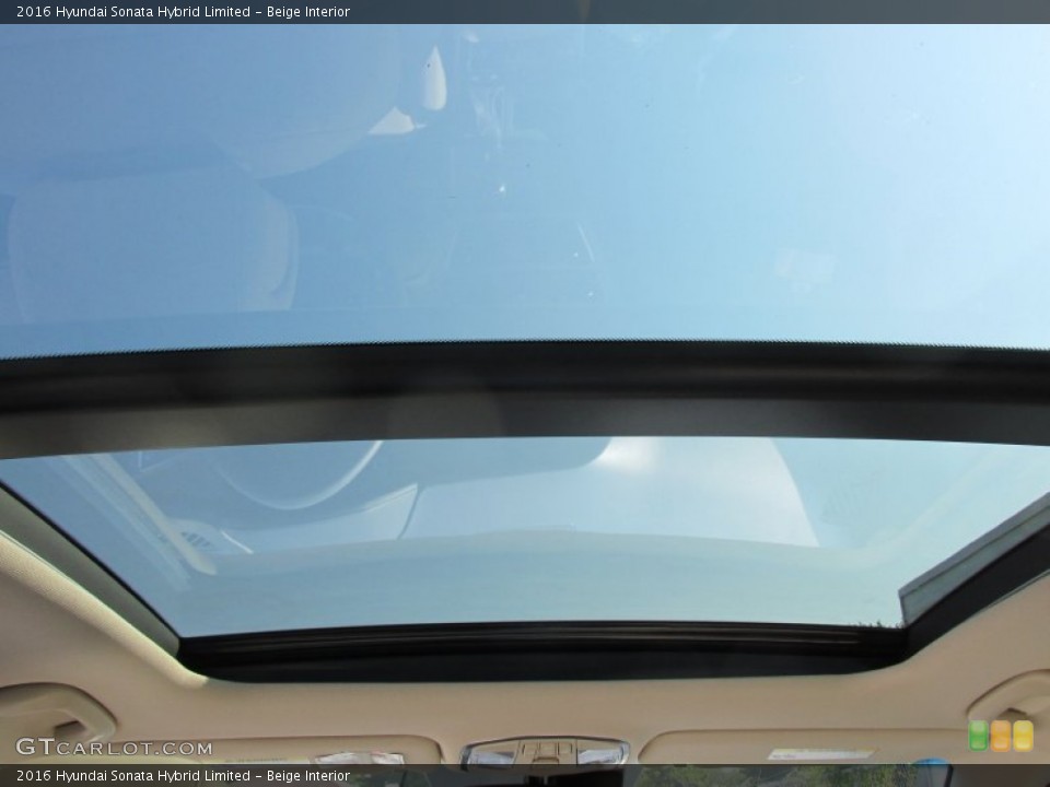 Beige Interior Sunroof for the 2016 Hyundai Sonata Hybrid Limited #106614767