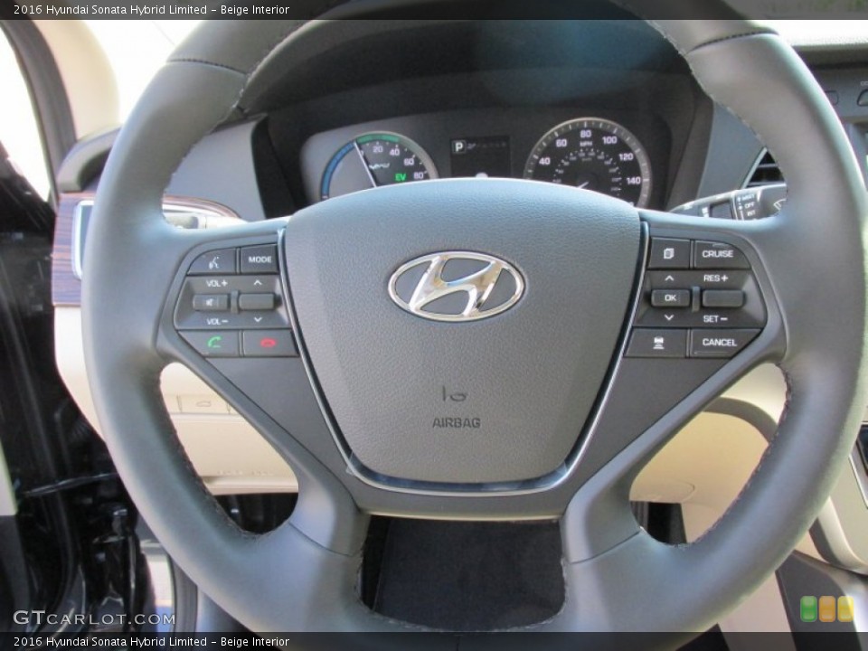 Beige Interior Steering Wheel for the 2016 Hyundai Sonata Hybrid Limited #106614887