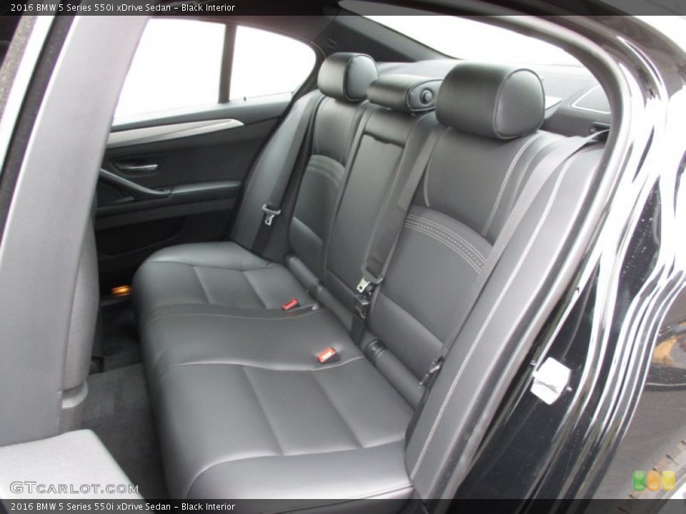Black Interior Rear Seat for the 2016 BMW 5 Series 550i xDrive Sedan #106626370