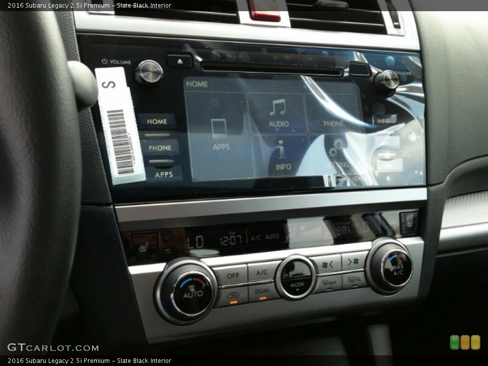 Slate Black Interior Controls for the 2016 Subaru Legacy 2.5i Premium #106630060
