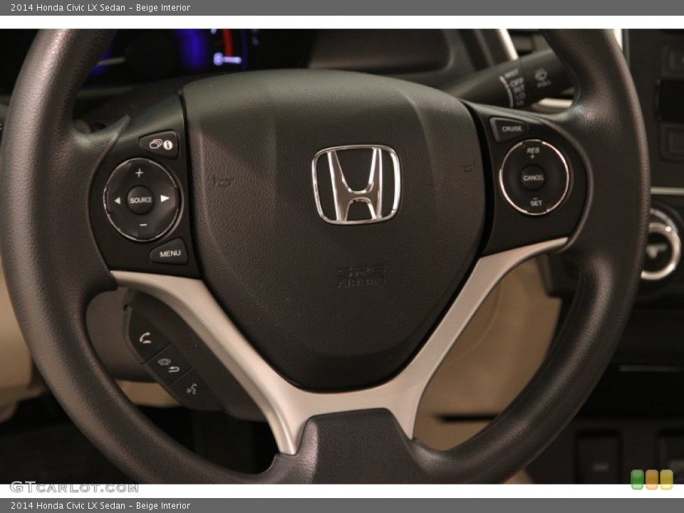 Beige Interior Steering Wheel for the 2014 Honda Civic LX Sedan #106631536