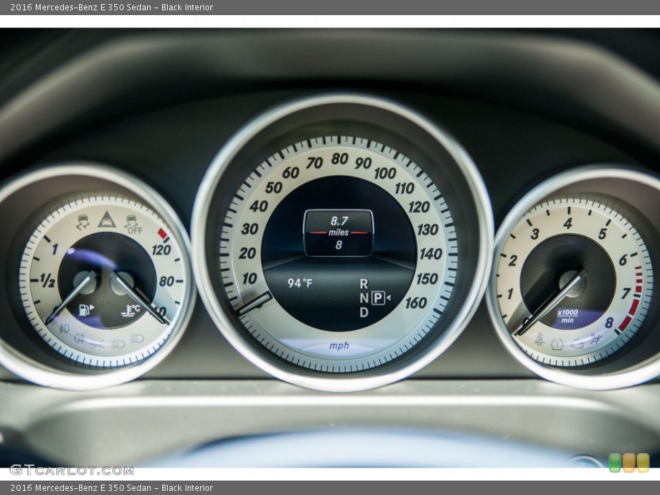 Black Interior Gauges for the 2016 Mercedes-Benz E 350 Sedan #106637254