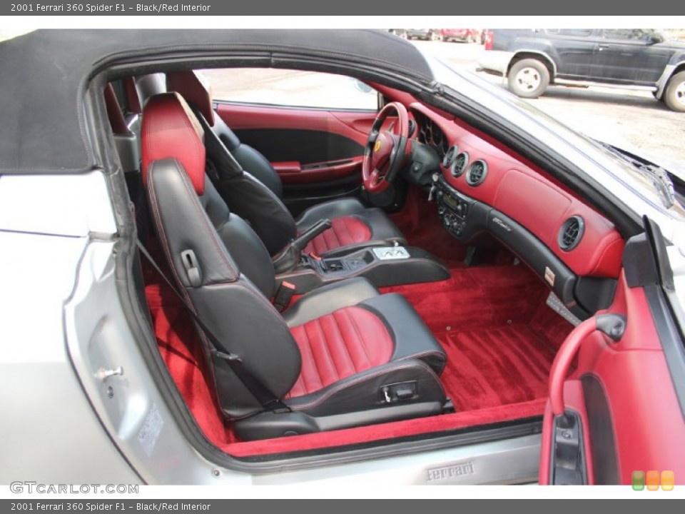 Black/Red Interior Front Seat for the 2001 Ferrari 360 Spider F1 #106637863