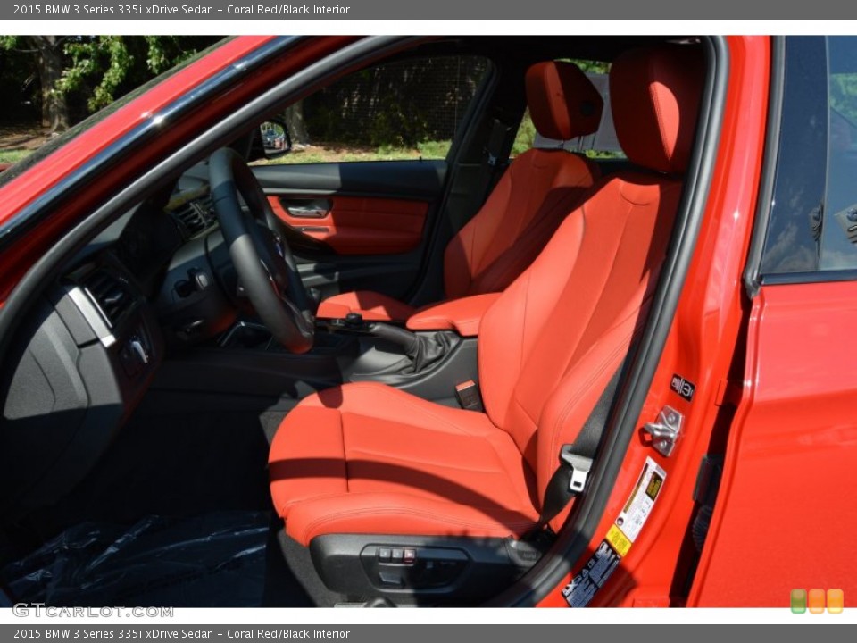 Coral Red/Black Interior Front Seat for the 2015 BMW 3 Series 335i xDrive Sedan #106640236