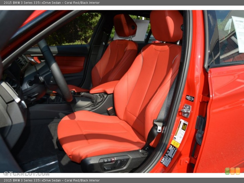 Coral Red/Black Interior Front Seat for the 2015 BMW 3 Series 335i xDrive Sedan #106640257