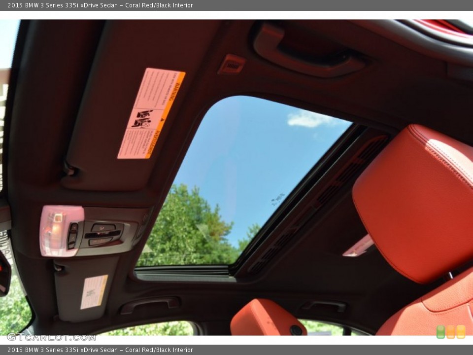 Coral Red/Black Interior Sunroof for the 2015 BMW 3 Series 335i xDrive Sedan #106640272
