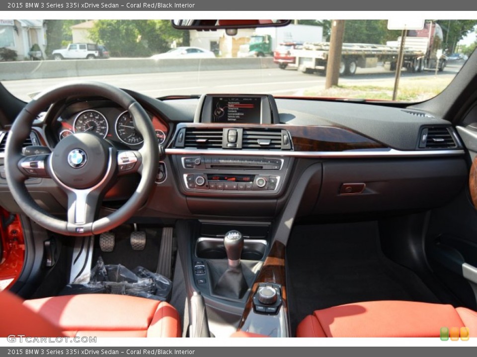 Coral Red/Black Interior Dashboard for the 2015 BMW 3 Series 335i xDrive Sedan #106640287