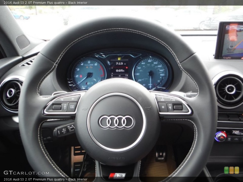 Black Interior Steering Wheel for the 2016 Audi S3 2.0T Premium Plus quattro #106655912