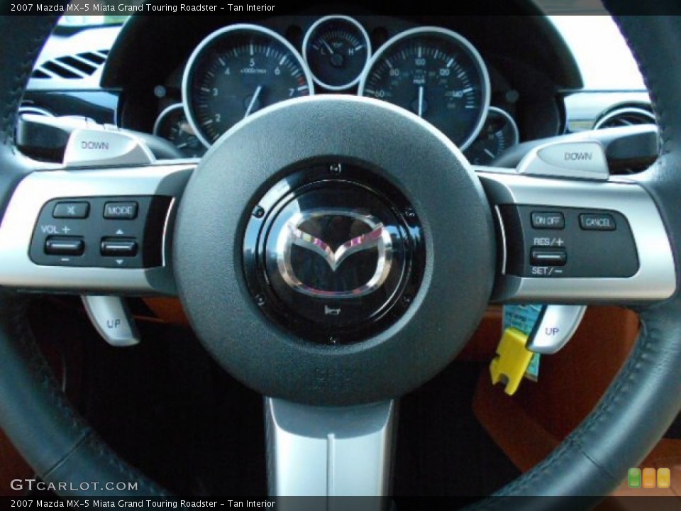 Tan Interior Steering Wheel for the 2007 Mazda MX-5 Miata Grand Touring Roadster #106660307