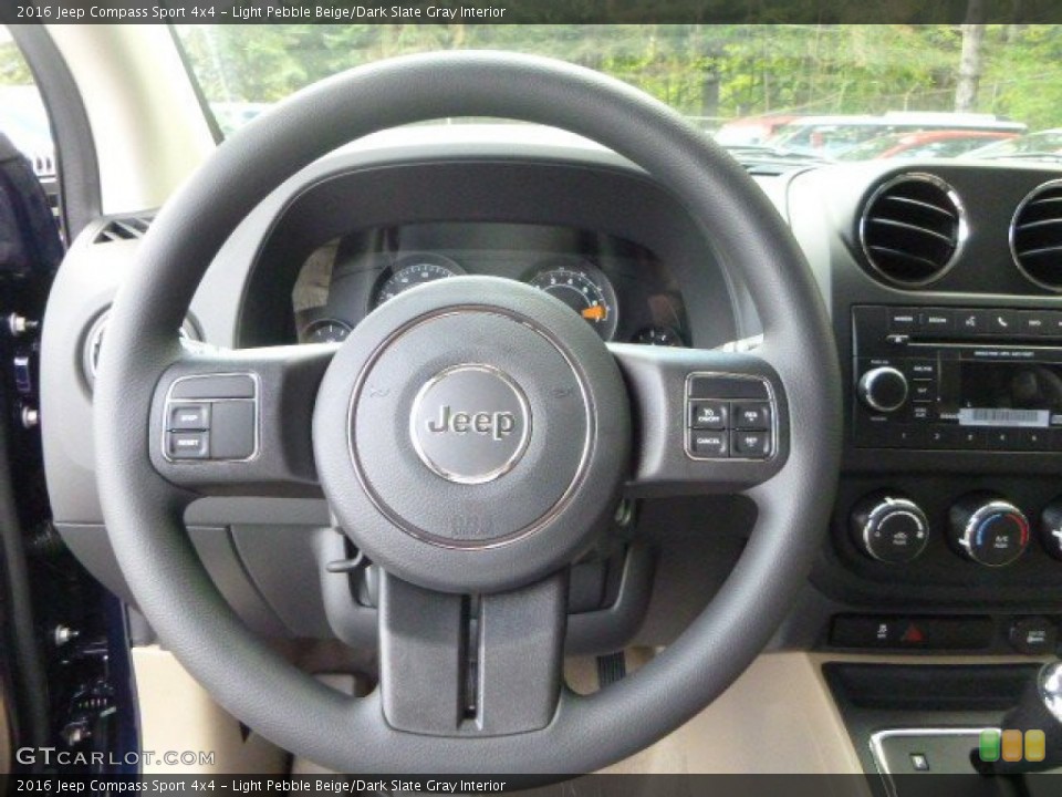 Light Pebble Beige/Dark Slate Gray Interior Steering Wheel for the 2016 Jeep Compass Sport 4x4 #106661435