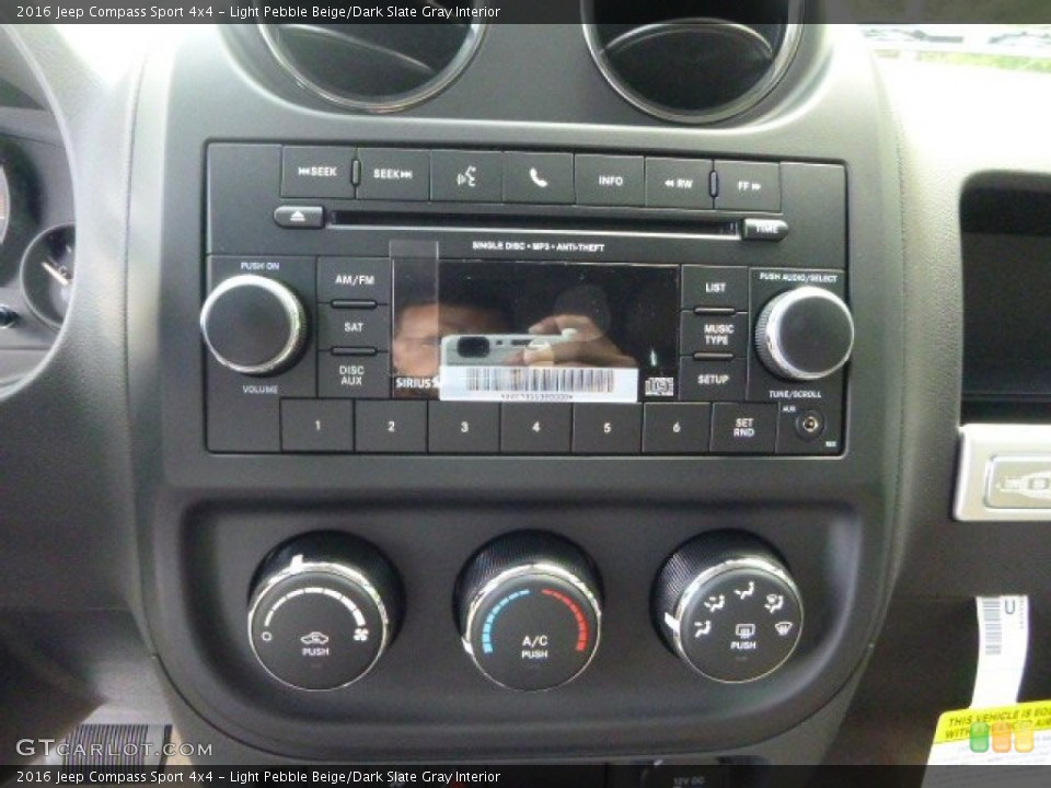 Light Pebble Beige/Dark Slate Gray Interior Controls for the 2016 Jeep Compass Sport 4x4 #106661457