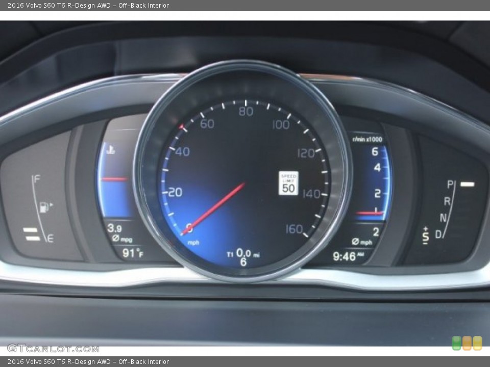 Off-Black Interior Gauges for the 2016 Volvo S60 T6 R-Design AWD #106673204