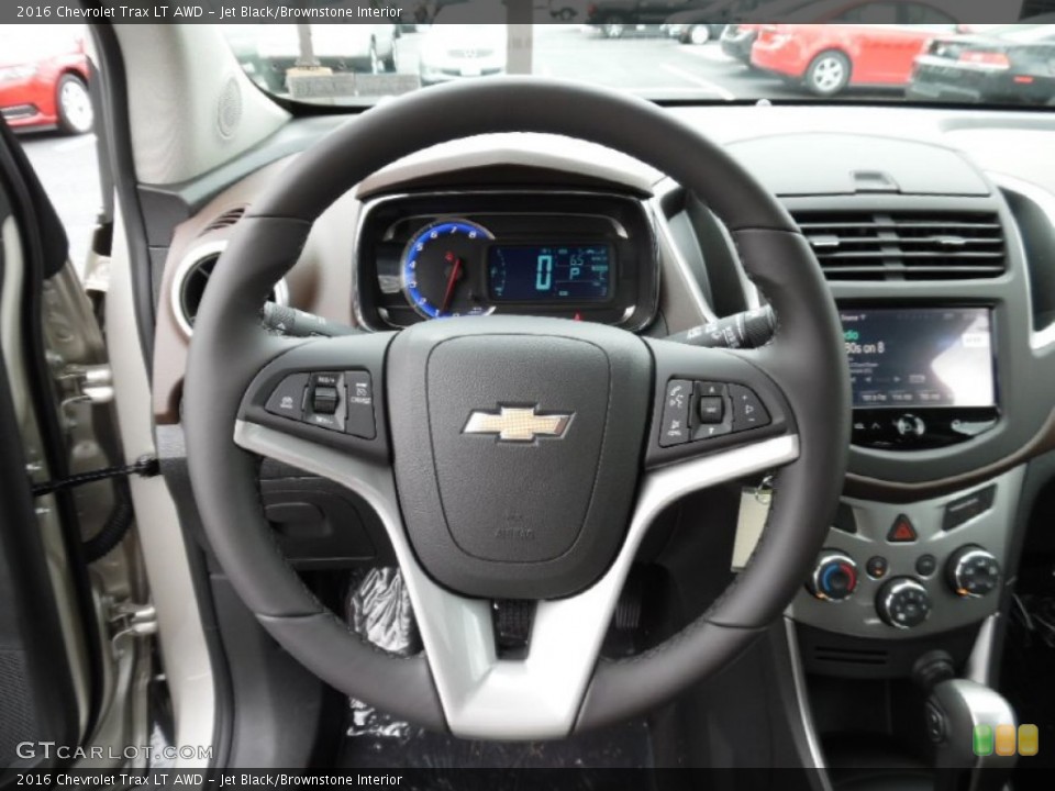 Jet Black/Brownstone Interior Steering Wheel for the 2016 Chevrolet Trax LT AWD #106677200