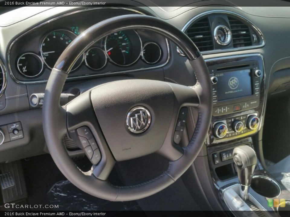 Ebony/Ebony Interior Steering Wheel for the 2016 Buick Enclave Premium AWD #106685174