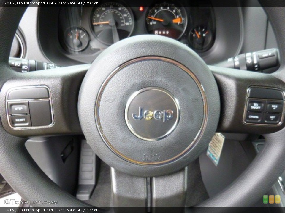 Dark Slate Gray Interior Steering Wheel for the 2016 Jeep Patriot Sport 4x4 #106699588