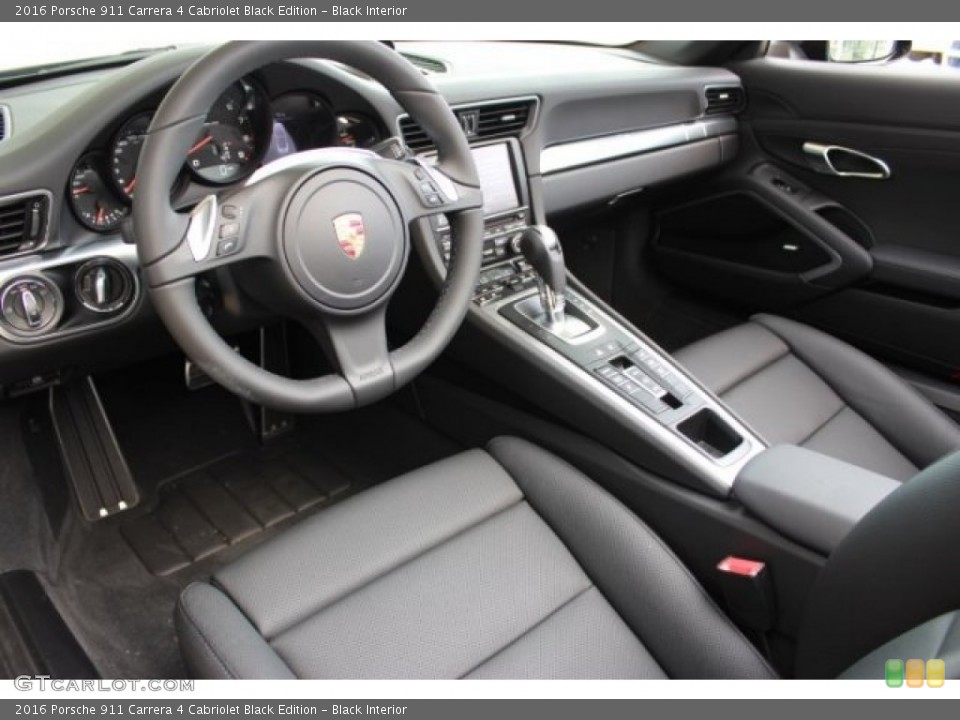 Black Interior Prime Interior for the 2016 Porsche 911 Carrera 4 Cabriolet Black Edition #106700257