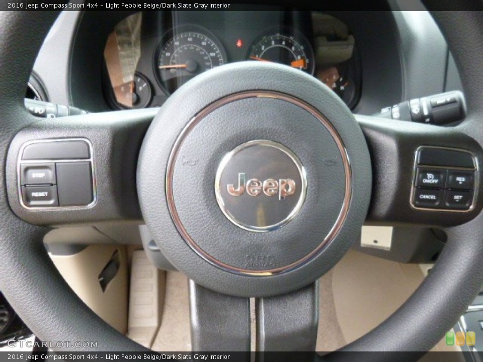 Light Pebble Beige/Dark Slate Gray Interior Steering Wheel for the 2016 Jeep Compass Sport 4x4 #106700521