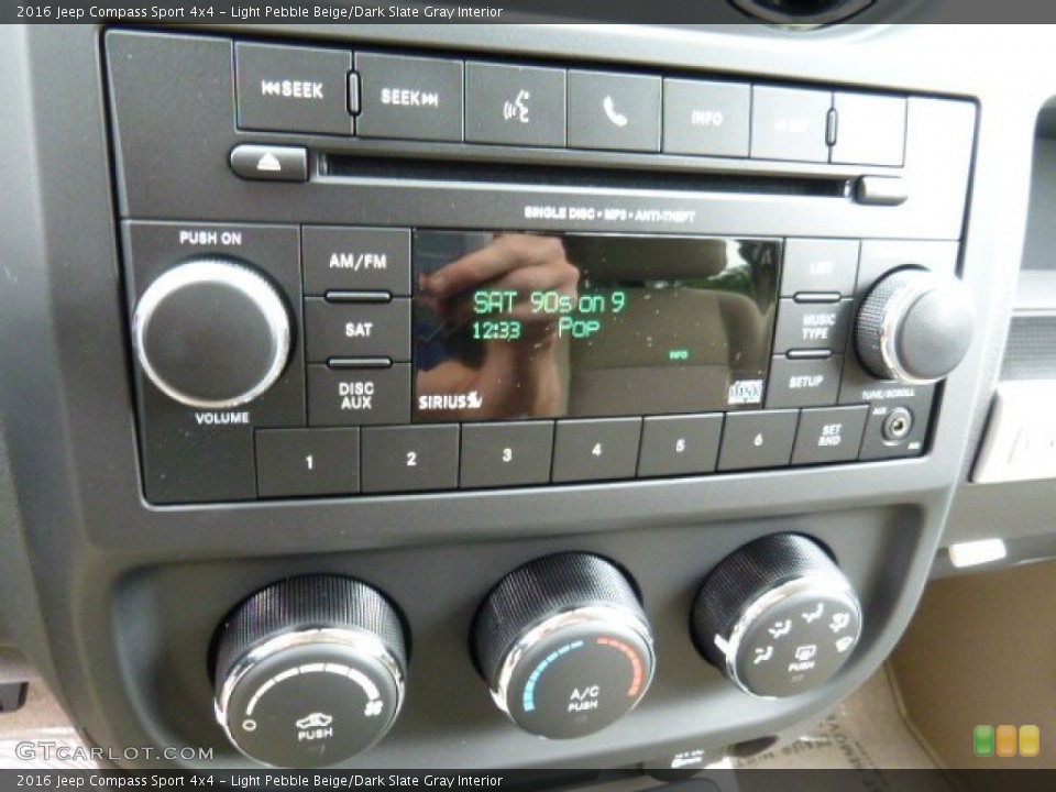 Light Pebble Beige/Dark Slate Gray Interior Controls for the 2016 Jeep Compass Sport 4x4 #106700571