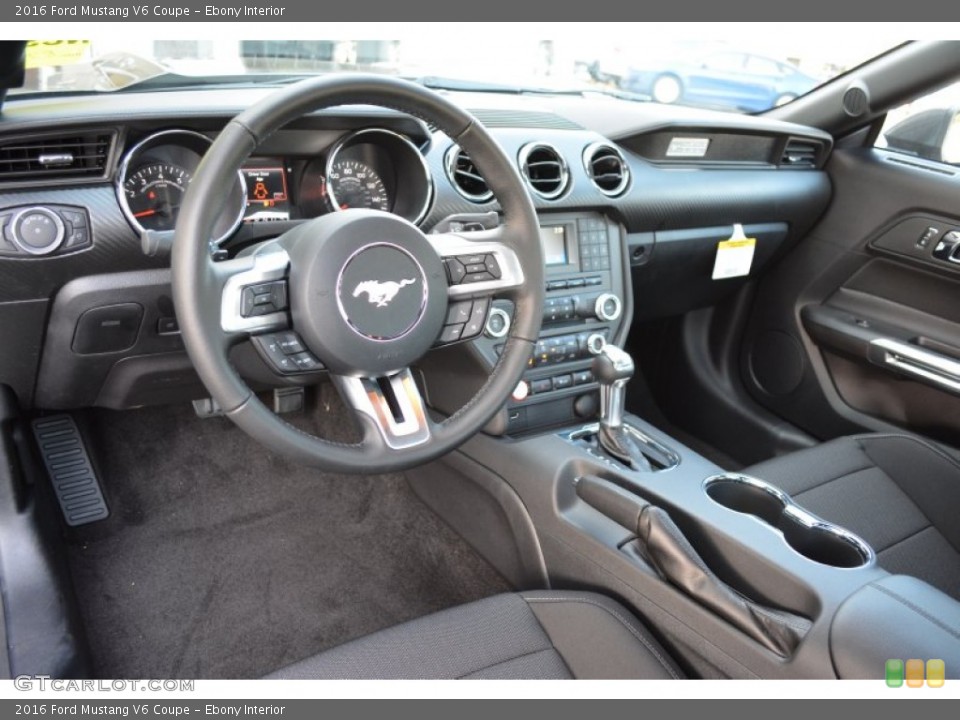 Ebony Interior Prime Interior for the 2016 Ford Mustang V6 Coupe #106700689