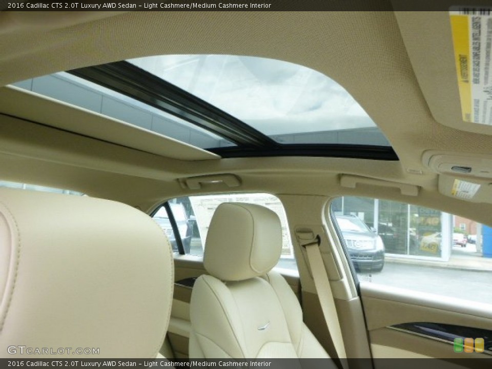Light Cashmere/Medium Cashmere Interior Sunroof for the 2016 Cadillac CTS 2.0T Luxury AWD Sedan #106729984