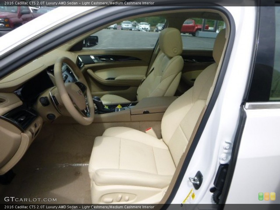Light Cashmere/Medium Cashmere Interior Front Seat for the 2016 Cadillac CTS 2.0T Luxury AWD Sedan #106730200