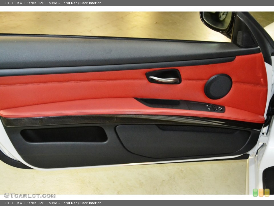 Coral Red/Black Interior Door Panel for the 2013 BMW 3 Series 328i Coupe #106754836